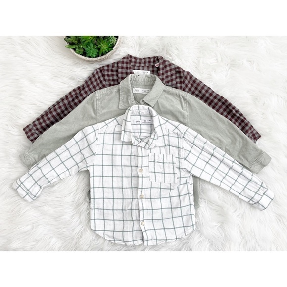 Zara Kids Boys Toddlers Bundle (3) Long Sleeves Button Down Shirt. - Picture 2 of 9